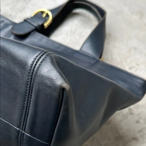 Coach vintage navy Leather Tote Bag - Picture 3 of 8